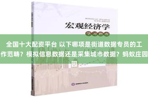 全国十大配资平台 以下哪项是街道数据专员的工作范畴？模拟信息数据还是采集城市数据？蚂蚁庄园