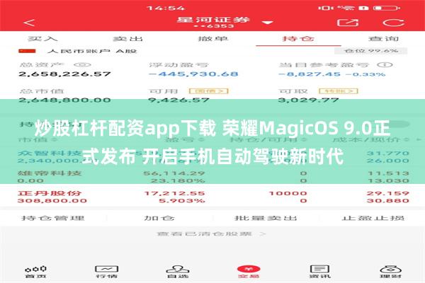 炒股杠杆配资app下载 荣耀MagicOS 9.0正式发布 开启手机自动驾驶新时代