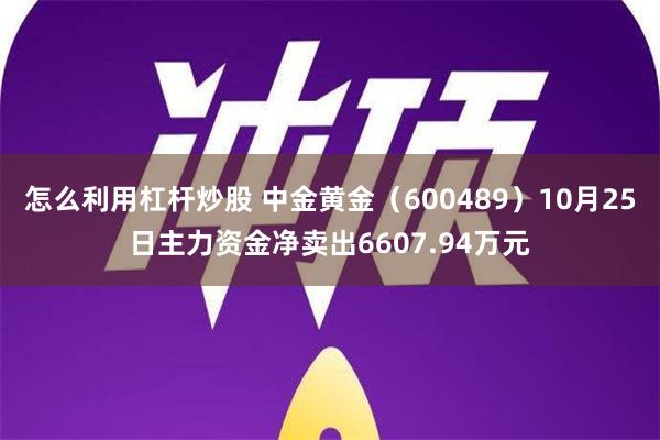 怎么利用杠杆炒股 中金黄金（600489）10月25日主力资金净卖出6607.94万元