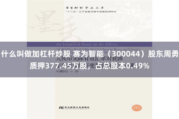 什么叫做加杠杆炒股 赛为智能（300044）股东周勇质押377.45万股，占总股本0.49%