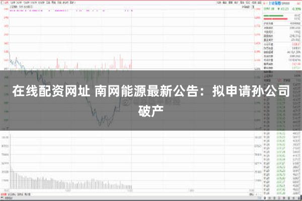 在线配资网址 南网能源最新公告：拟申请孙公司破产